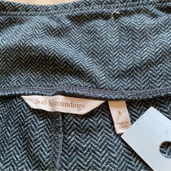 Soft Surroundings Gray Herringbone Leggings Womens S Pull-On Pockets 26" Inseam - Picture 11 of 13